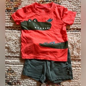 Carters Crocodile short set. Size 18 months. Perfect condition.